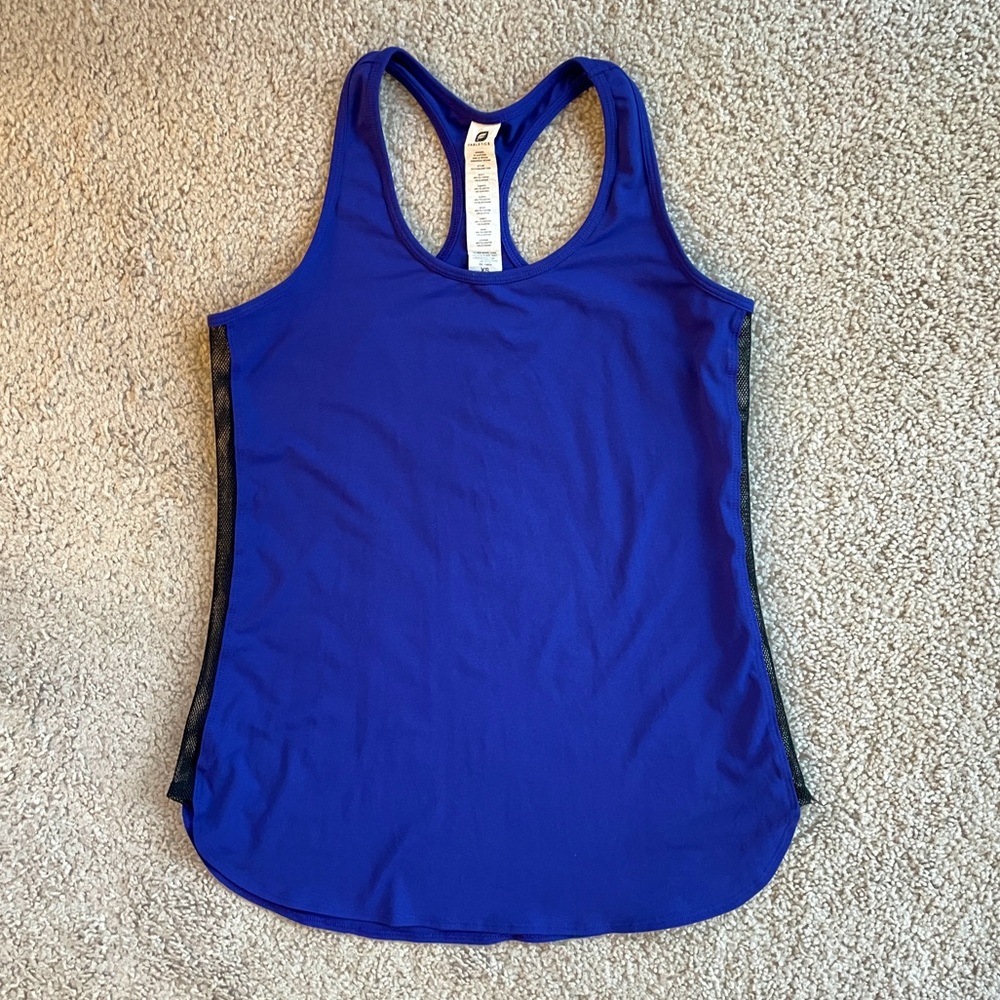 Fabletics Indigo Purple Blue Racerback Mesh Athletic Workout Tank Top Size XS